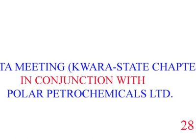 NATA Meeting (Kwara State Chapter) in Conjunction with Polar Petrochemicals Limited